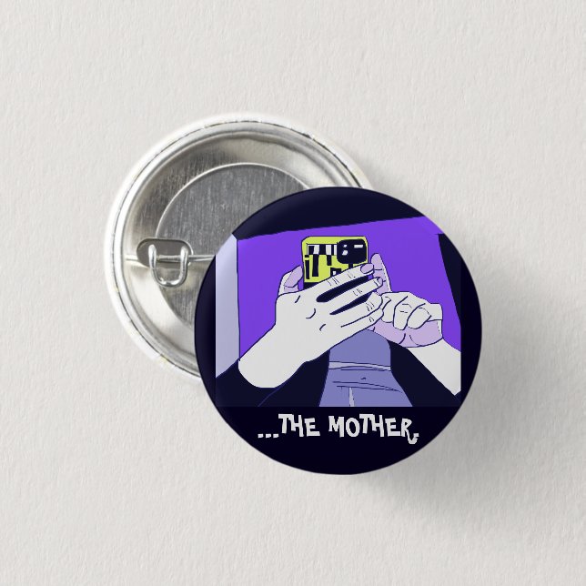 Die Hands der Mutter Violet Avocado White Button (Vorne & Hinten)