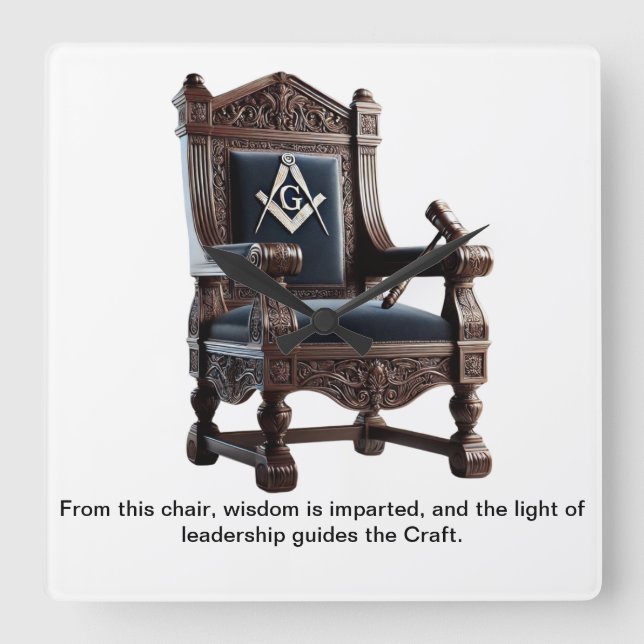 Die Handwerkeruhr: Zeitlose Weisheit für jede L Quadratische Wanduhr (Vorderseite)