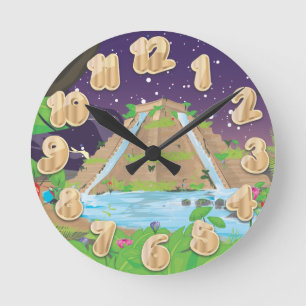 Die Hanggärten von Babylon Runde Wanduhr