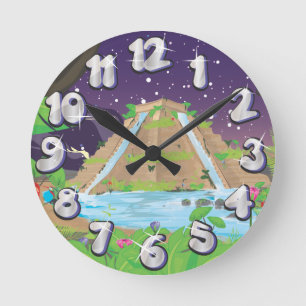 Die Hanggärten von Babylon Runde Wanduhr