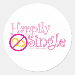 Die Happily Single Collection von MDillon Designs Runder Aufkleber