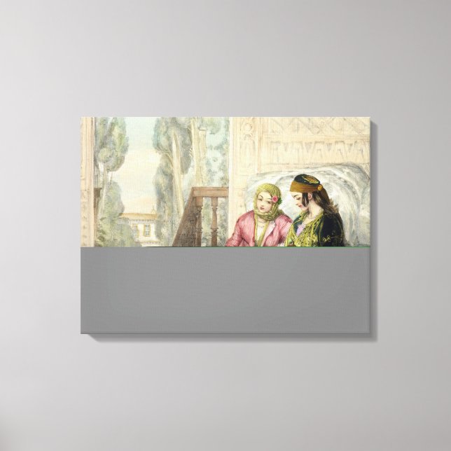 Die Harem, Platte 1 von "Illustrationen von Konsta Leinwanddruck (Vorderseite)