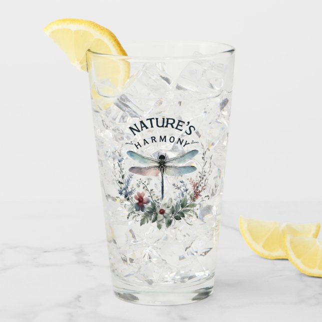 Die Harmonie der Natur - Künstlerische Libelle Glas (Vorderseite Ice)