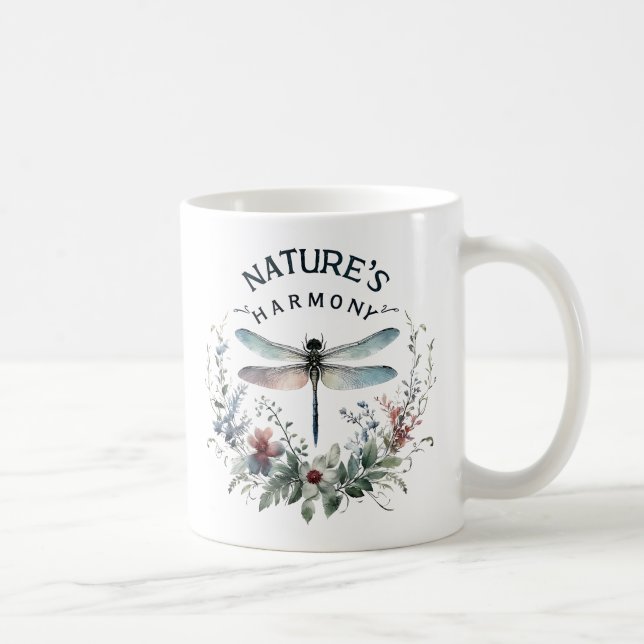 Die Harmonie der Natur - Künstlerische Libelle Kaffeetasse (Rechts)