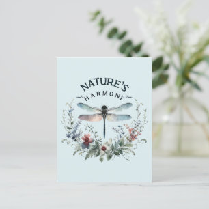 Die Harmonie der Natur - Künstlerische Libelle Postkarte