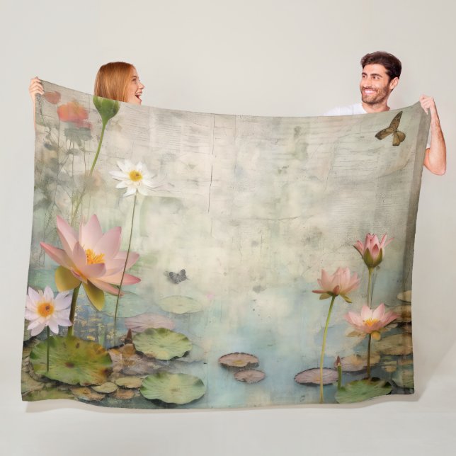 Die Harmonie der Natur Schöne Wasserlilie Ruhe Fleecedecke (Beispiel)