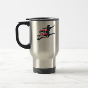 Die harte Arbeit der Fußballspielerklasse Reisebecher