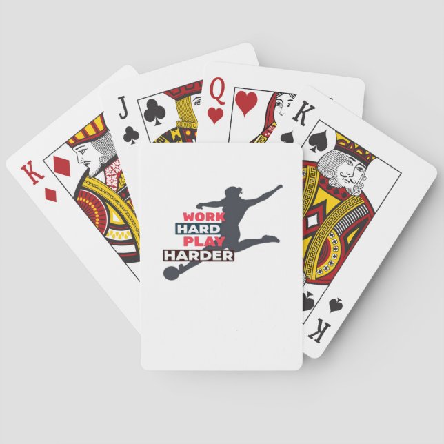 Die harte Arbeit der Fußballspielerklasse Spielkarten (Rückseite)