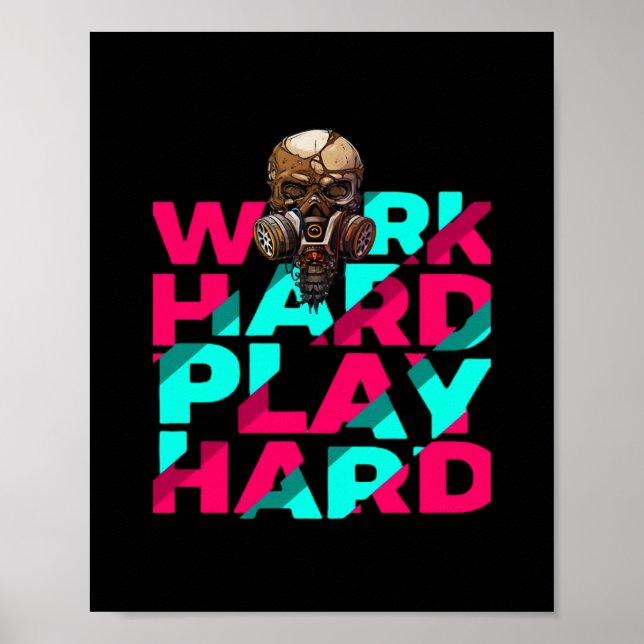 Die harte Arbeit - harte Skull-Motivation ist uner Poster (Vorne)
