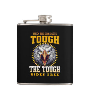 Die harte Fahrt kostenlos Inspiration Zitat Phrase Flachmann