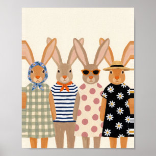 Die Hasen-Kunst-Vintage-Malerei Poster
