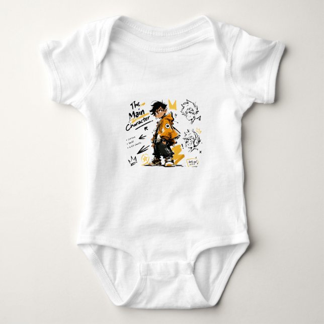 Die Hauptfigur Anime-Stil Coole Kunst Baby Strampler (Vorderseite)