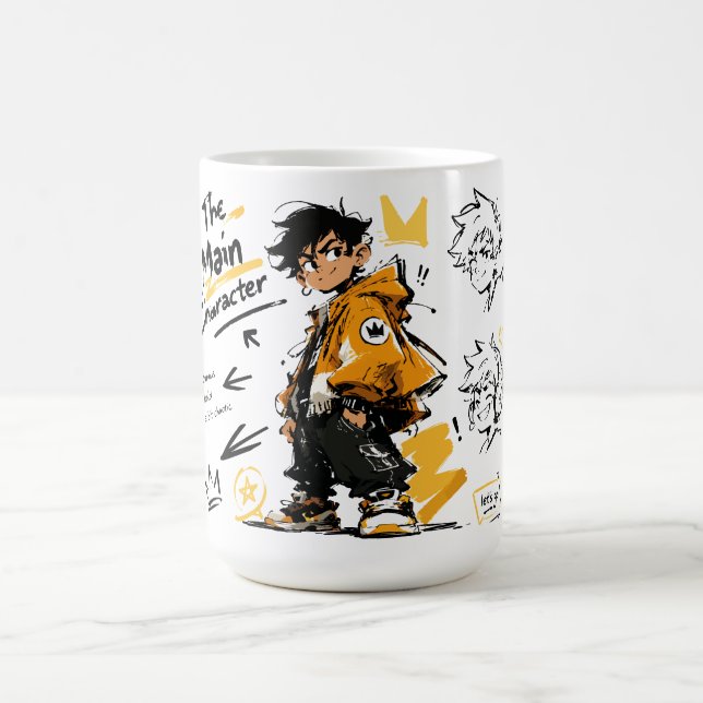 Die Hauptfigur Anime-Stil Coole Kunst Kaffeetasse (Mittel)