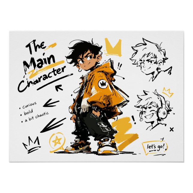 Die Hauptfigur Anime-Stil Coole Kunst Poster (Vorderseite)