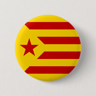 Die Hauptrolle gespielte Flagge Kataloniens Rot Button