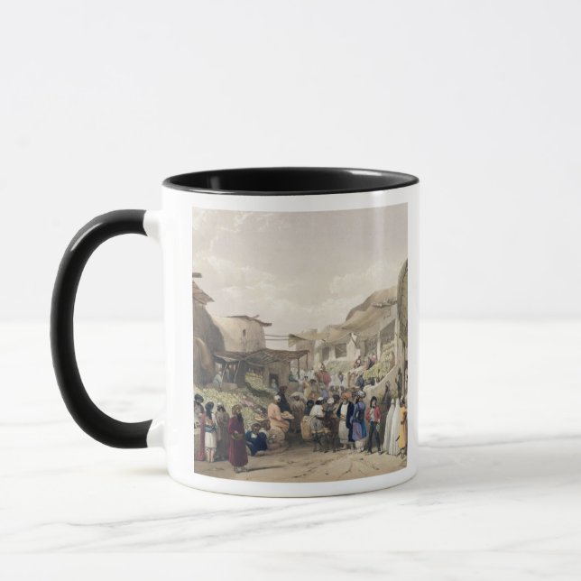 Die Hauptstraße im Basar bei Caubul, im Franc Tasse (Links)