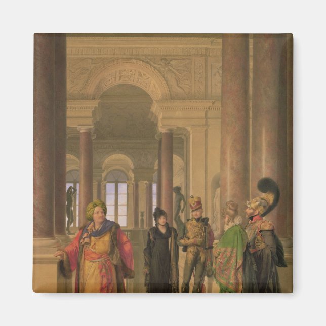 Die Haupttreppe des Louvre, 1817 Magnet (Vorne)