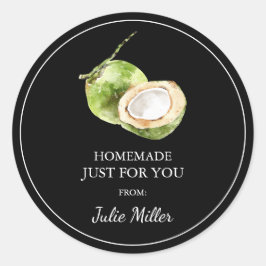 Die hausgemachte Kokosnuss-Marke Runder Aufkleber