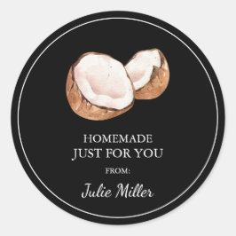 Die hausgemachte Kokosnuss-Marke Runder Aufkleber