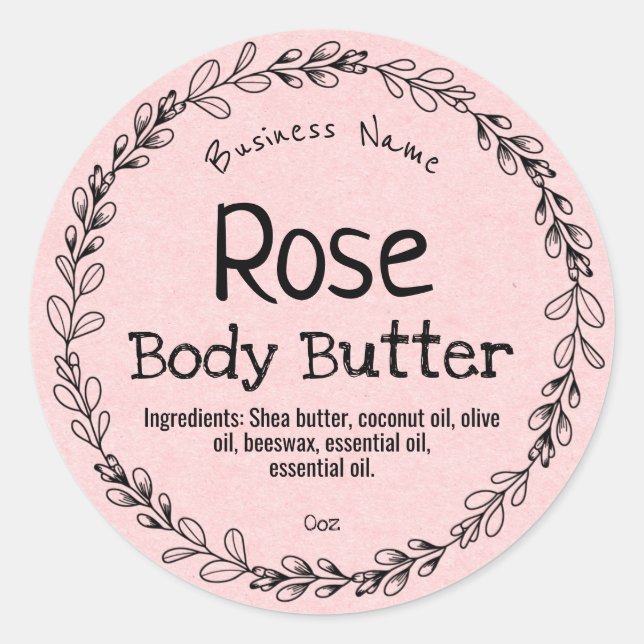 Die hausgemachten, rosafarbenen Kraftpapiermarken Runder Aufkleber (Vorderseite)