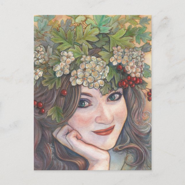 Die Hawthorn-Königin. Postkarte (Vorderseite)