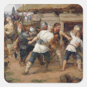 Die Heiden töteten die ersten Christen Quadratischer Aufkleber