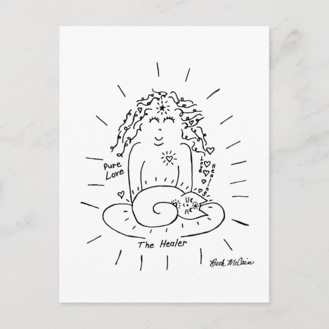 Die heilende Katzenpostkarte Postkarte (Vorderseite)