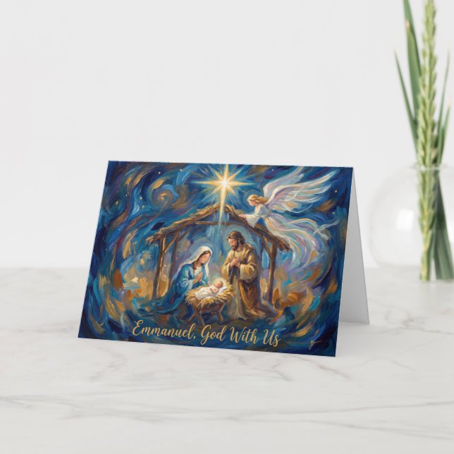 Die heilige Ankunft Weihnachtskarte Karte (Vorderseite)