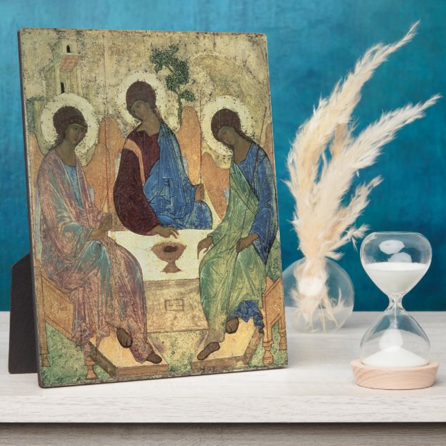 Die Heilige Dreifaltigkeit, 1420er (Tempel auf Taf Fotoplatte (Seite)