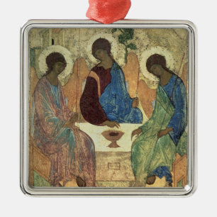 Die Heilige Dreifaltigkeit, 1420s (Tempera auf Ornament Aus Metall