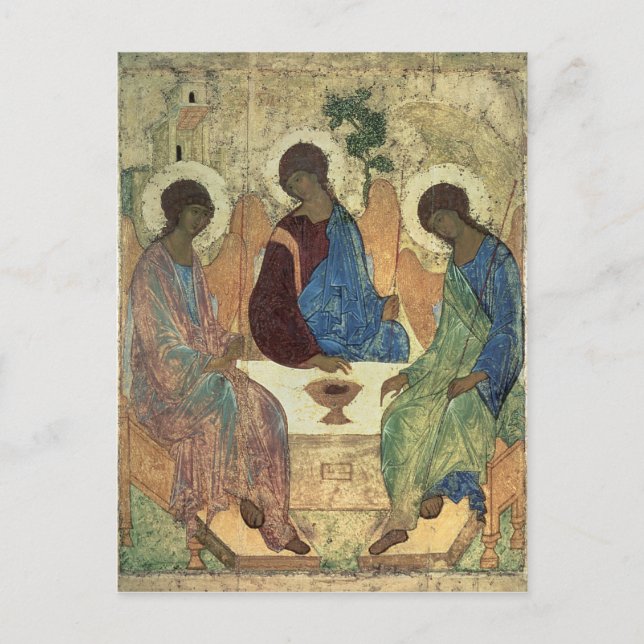 Die Heilige Dreifaltigkeit der 1420er Postkarte (Vorderseite)