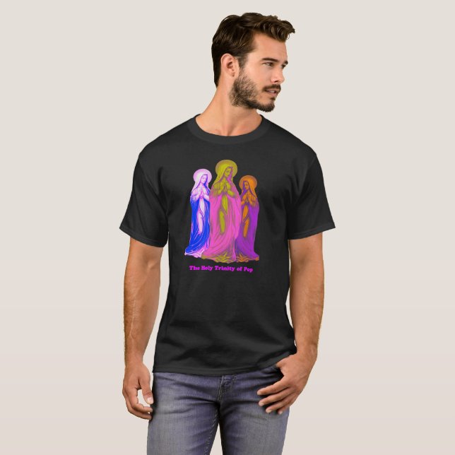 Die Heilige Dreifaltigkeit der bunter Pop-Madonnen T-Shirt (Vorne ganz)