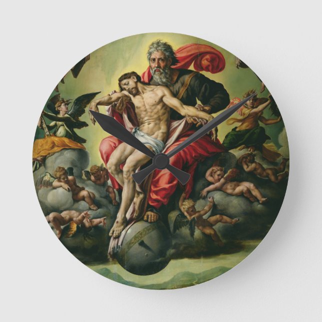 Die Heilige Dreifaltigkeit Runde Wanduhr (Vorderseite)