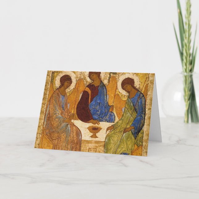 Die Heilige Dreifaltigkeit von Andrei Rublev Karte (Vorderseite)