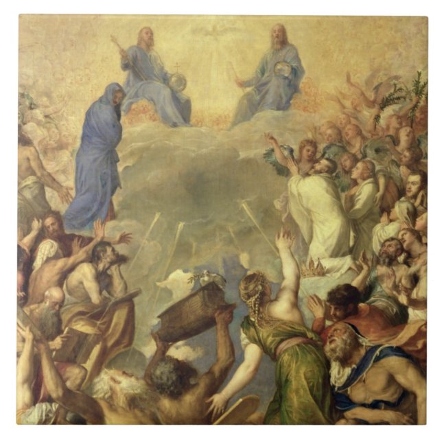 Die heilige Dreiheit, 1553/54 (Öl auf Leinwand) Fliese (Vorderseite)