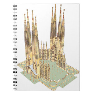 Die heilige Familie Antonio Gaudi. Barcelona Notizblock