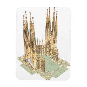 Die heilige Familie Antonio Gaudi. Barcelona Spani Magnet