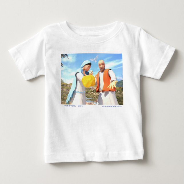 Die Heilige Familie - Geburt Baby T-shirt (Vorderseite)