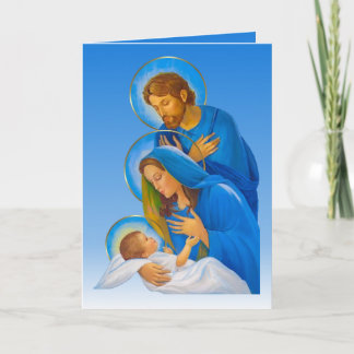 Die Heilige Familie - Geburt des Babys Jesus Feiertagskarte