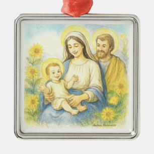 Die Heilige Familie - Geburt Ornament Aus Metall