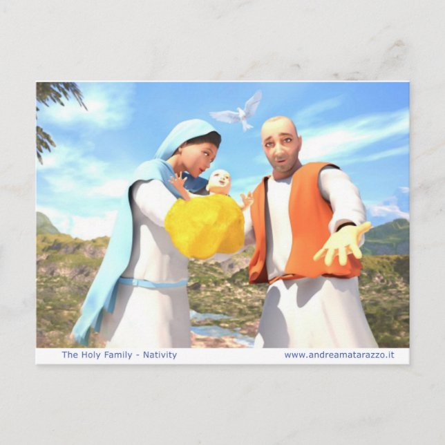 Die Heilige Familie - Geburt Postkarte (Vorderseite)
