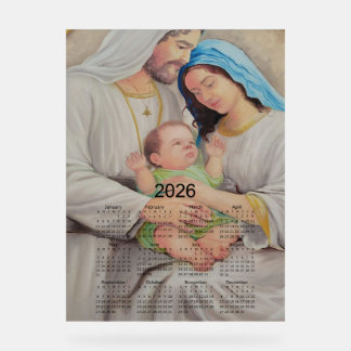 Die Heilige Familie: Göttliche Liebe 2026 Kalender Acrylschild