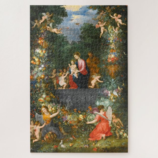 Die heilige Familie, Jan Brueghel Puzzle (Vertikal)