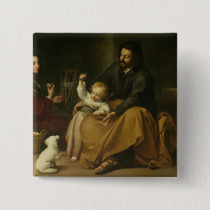 Die heilige Familie mit dem kleinen Vogel, c.1650 Button