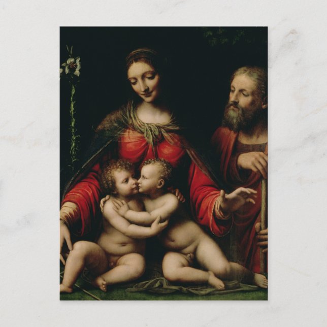 Die Heilige Familie mit dem Säugling St. John Postkarte (Vorderseite)