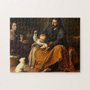 Die heilige Familie mit einem kleinen Vogel von Mu Puzzle