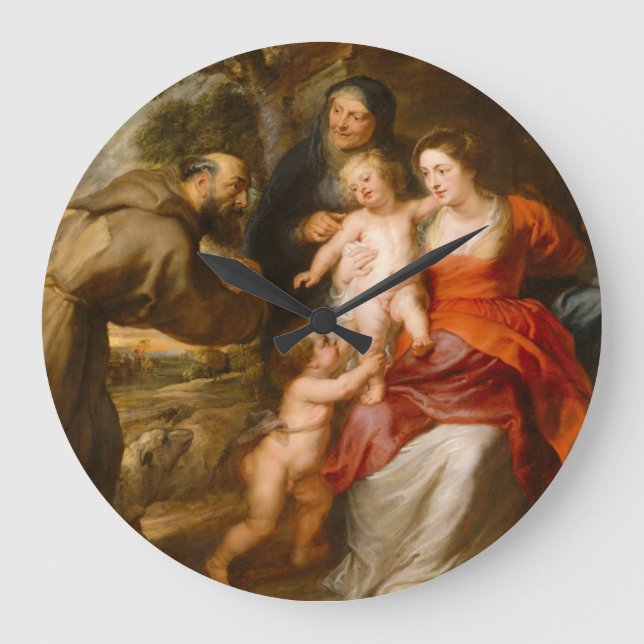 Die heilige Familie mit Heiligen Große Wanduhr (Vorderseite)