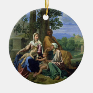 Die heilige Familie mit SS. John, Elizabeth und Keramik Ornament