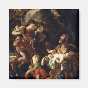 Die heilige Familie (Öl auf Leinwand) Magnet