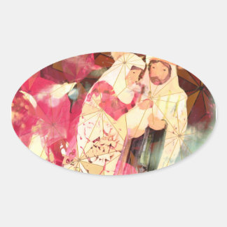 "Die heilige Familie" ~ Ovalaufkleber Ovaler Aufkleber